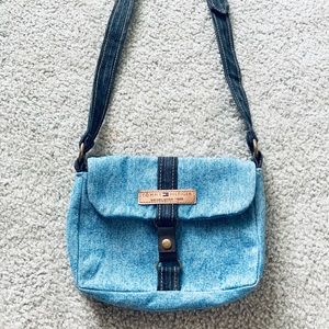 Blue Denim Crossbody Bag (Small)